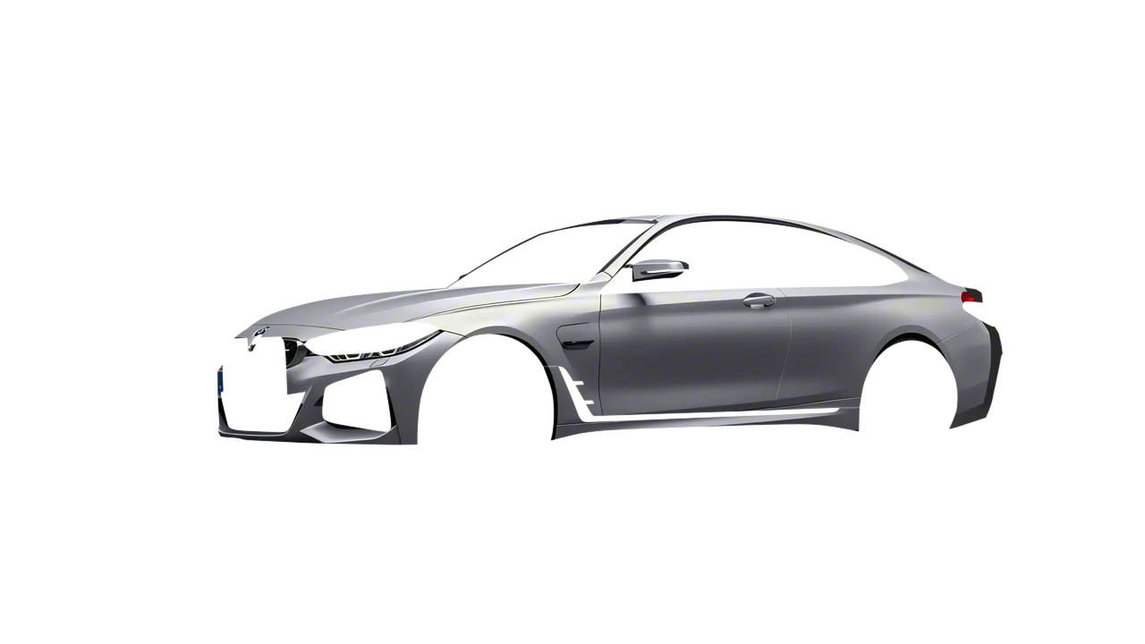 BMW 4 Series Grand Coupe 2024 wrapped in Matte Silver (3M M21), front three-quarter view