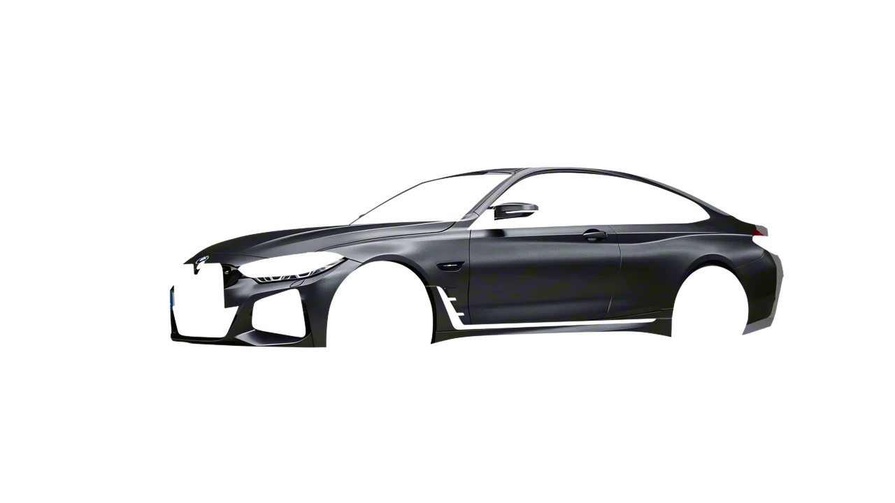 BMW 4 Series Grand Coupe 2024 wrapped in Black Rock Grey (Avery Dennison SW900-823-M), front three-quarter view