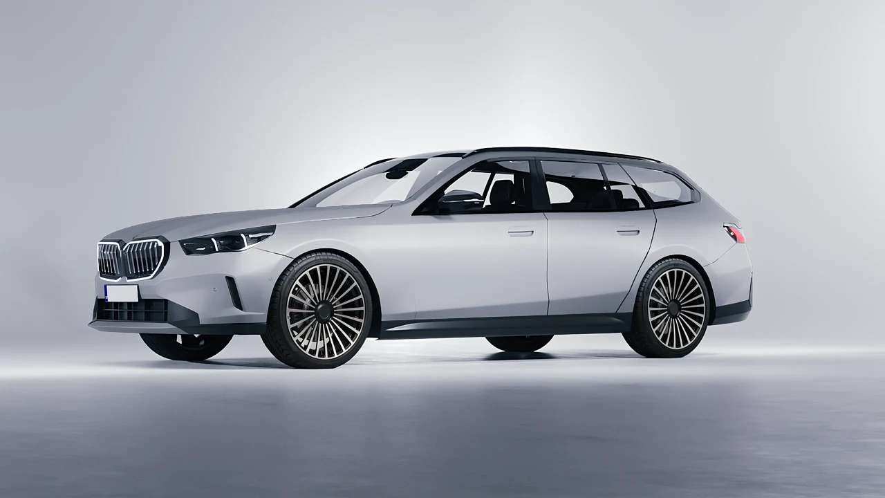 BMW 5 Series Touring 2024 on RDB LA Twenty Three forged wheels, front three-quarter view