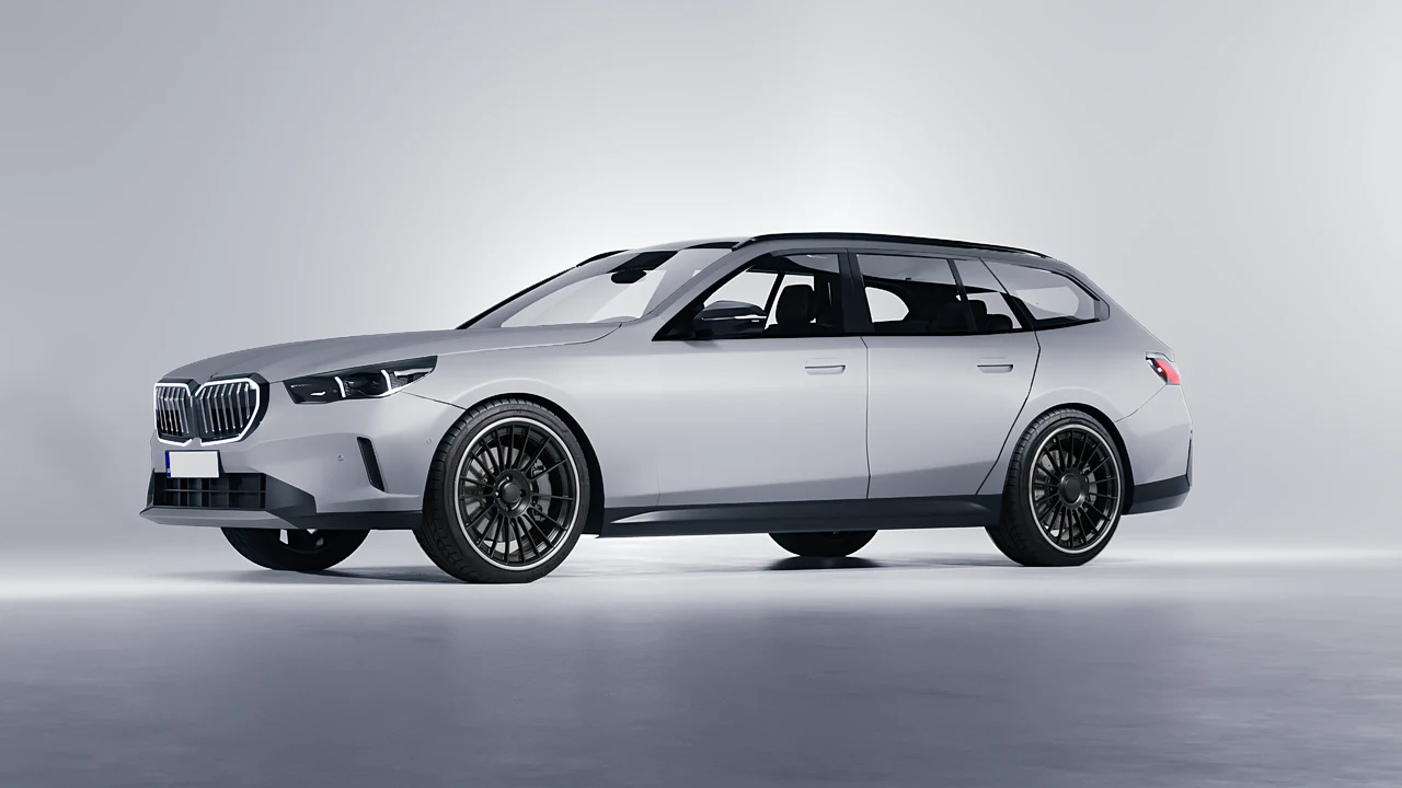 BMW 5 Series Touring 2024 on RDB LA Twenty Two forged wheels, front three-quarter view