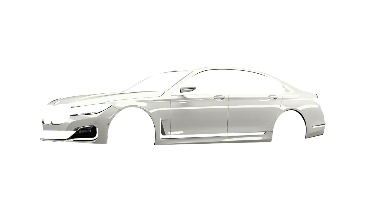 BMW 7 Series 2022 wrapped in Gloss White (3M G10), front three-quarter view