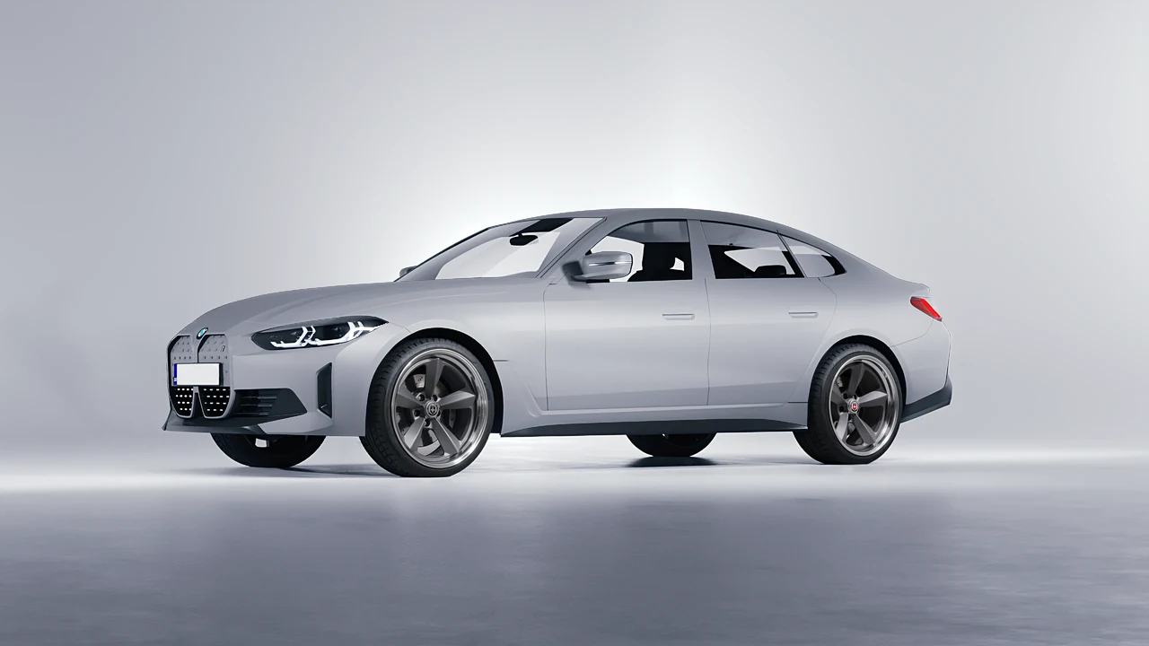 BMW i4 2022 on HRE Performance Wheels 105 forged wheels, front three-quarter view