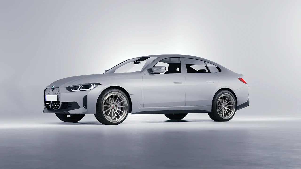 BMW i4 2022 on HRE Performance Wheels 303 forged wheels, front three-quarter view