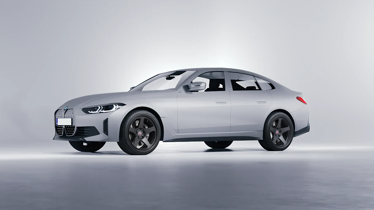 BMW i4 2022 on HRE Performance Wheels 305-GT forged wheels, front three-quarter view