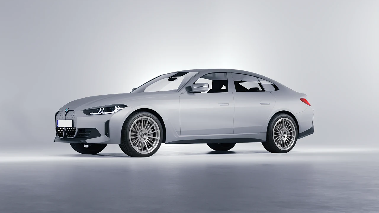 BMW i4 2022 on HRE Performance Wheels 309M forged wheels, front three-quarter view