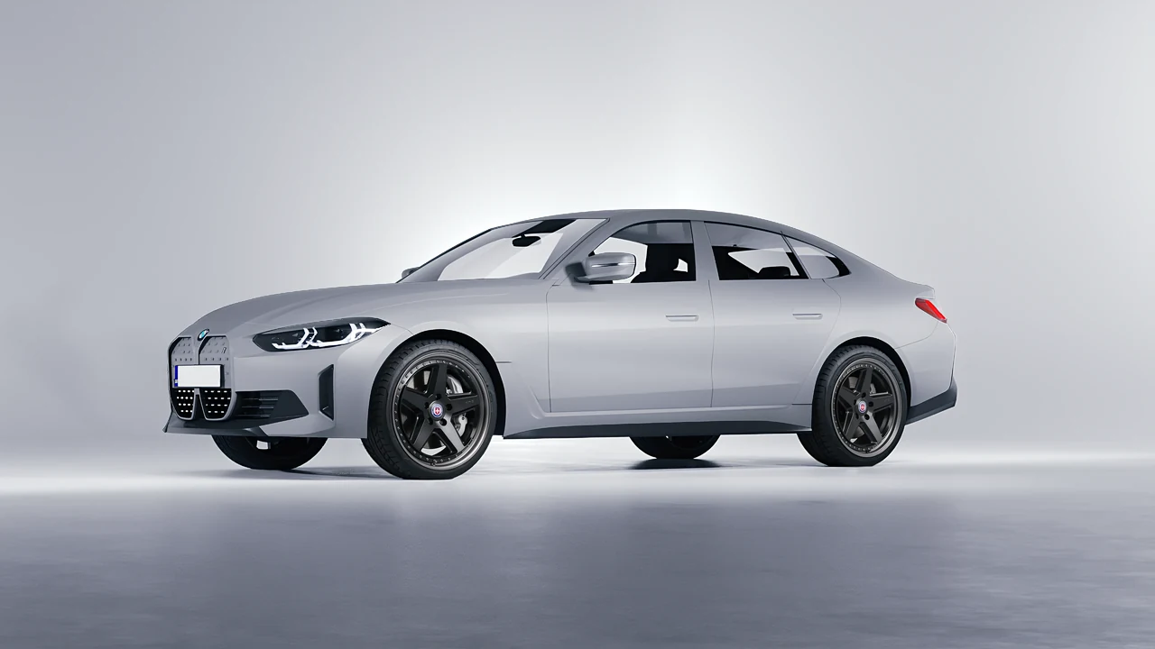 BMW i4 2022 on HRE Performance Wheels 517 forged wheels, front three-quarter view