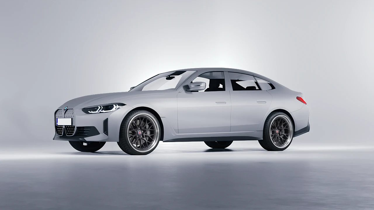 BMW i4 2022 on HRE Performance Wheels 520 forged wheels, front three-quarter view