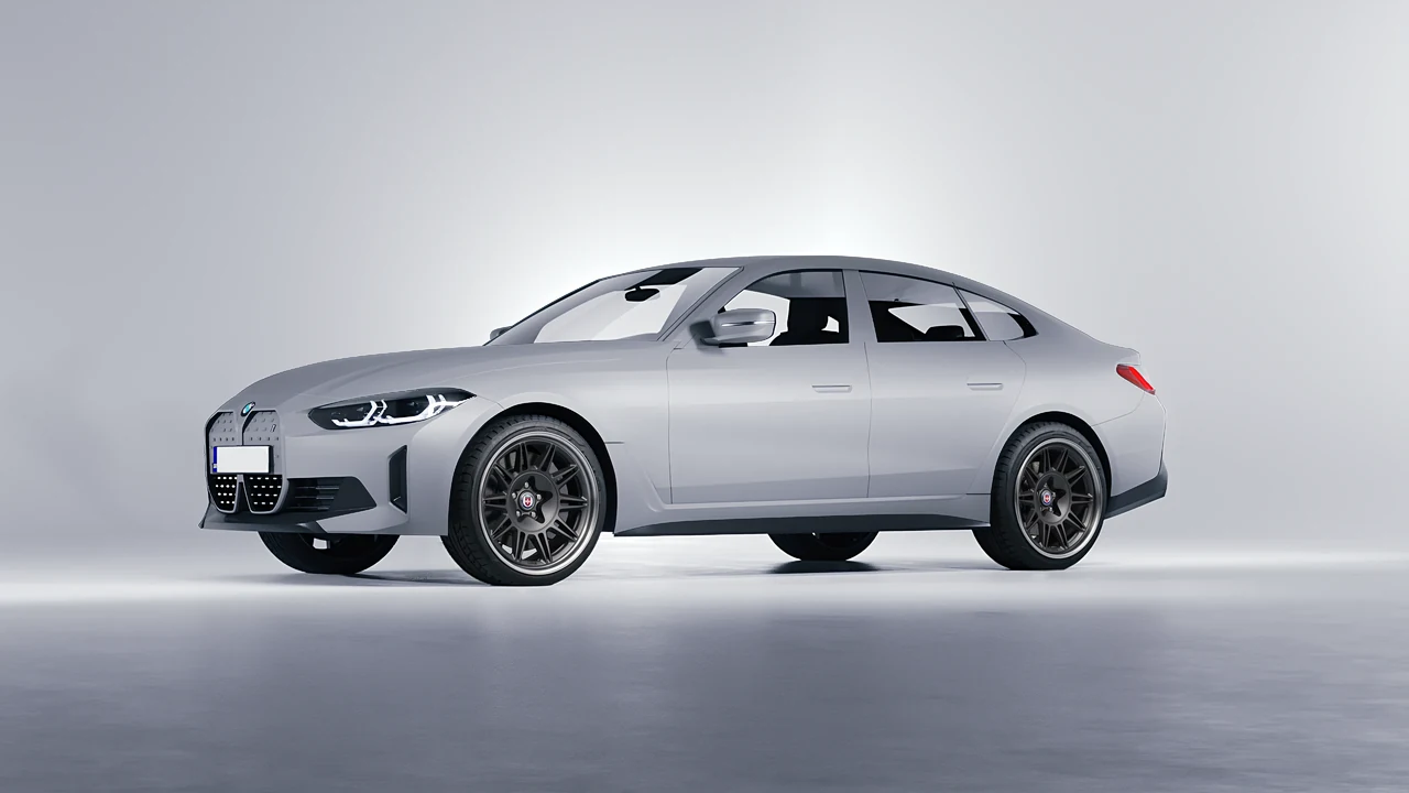 BMW i4 2022 on HRE Performance Wheels 528 forged wheels, front three-quarter view