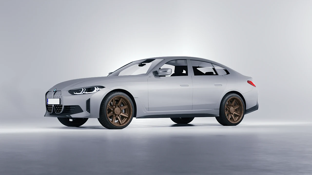 BMW i4 2022 on HRE Performance Wheels HD188 forged wheels, front three-quarter view