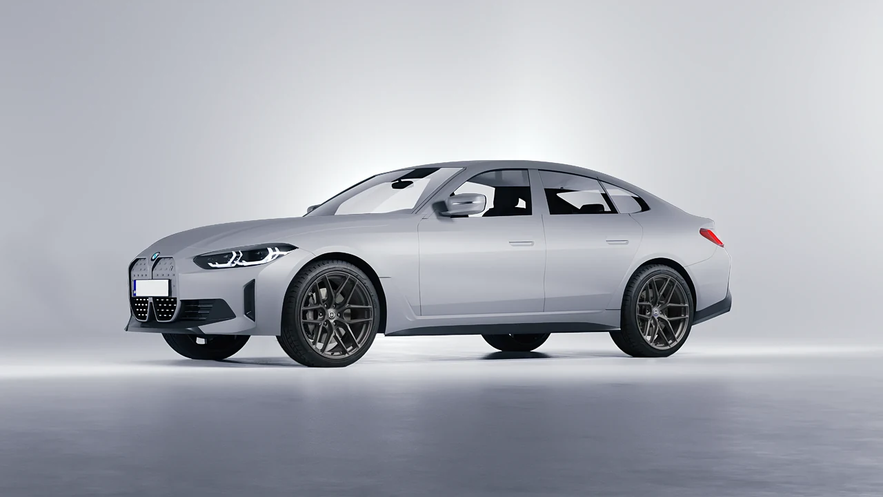 BMW i4 2022 on HRE Performance Wheels P161SC forged wheels, front three-quarter view
