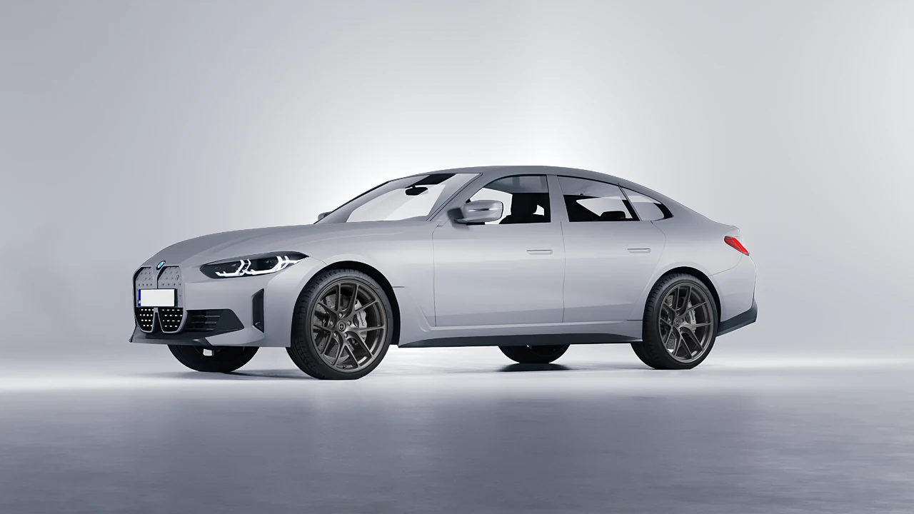 BMW i4 2022 on HRE Performance Wheels R101-Lightweight forged wheels, front three-quarter view