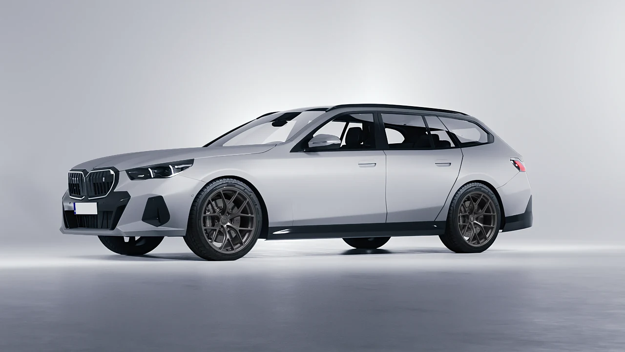 BMW i5 Touring 2024 on HRE Performance Wheels R161-Lightweight forged wheels, front three-quarter view