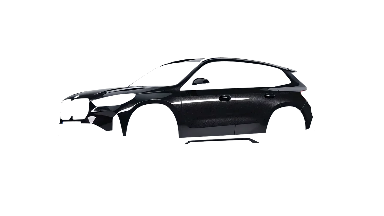 BMW iX1 2022 wrapped in Mystery Black (Avery Dennison SW900-184-M), front three-quarter view