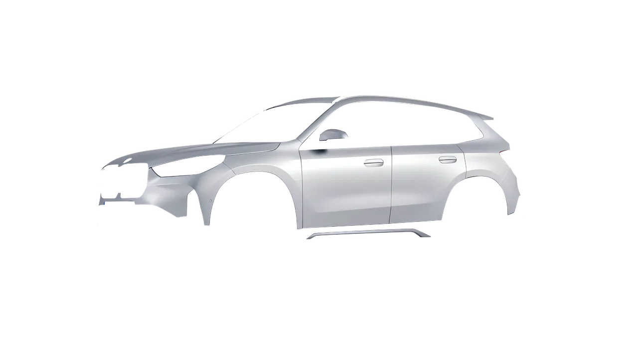 BMW iX1 2022 wrapped in Matte Silver (3M M21), front three-quarter view