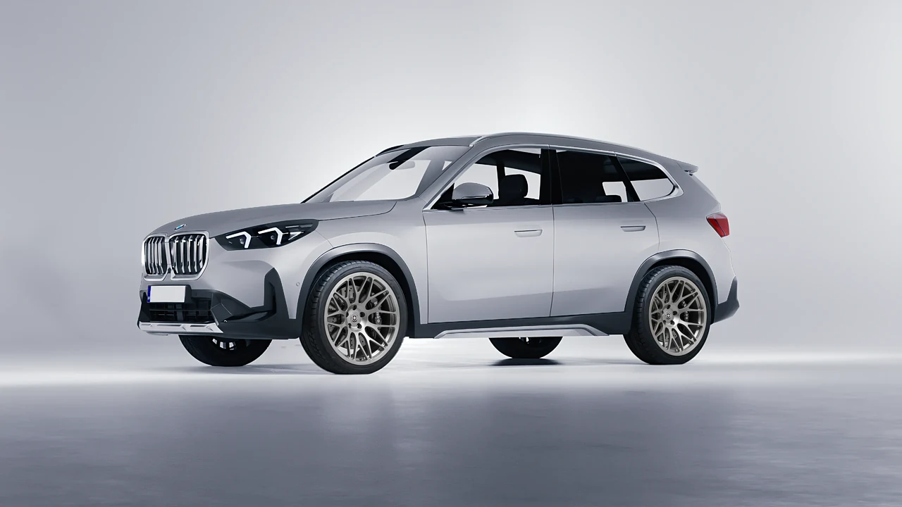 BMW iX1 2022 on HRE Performance Wheels 300M forged wheels, front three-quarter view
