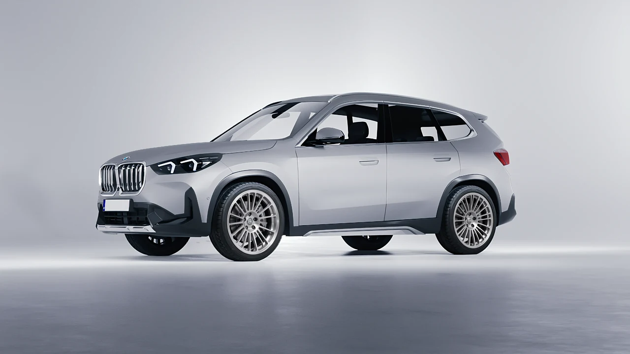BMW iX1 2022 on HRE Performance Wheels 309M forged wheels, front three-quarter view