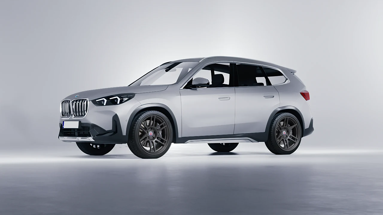 BMW iX1 2022 on HRE Performance Wheels 312-GT forged wheels, front three-quarter view