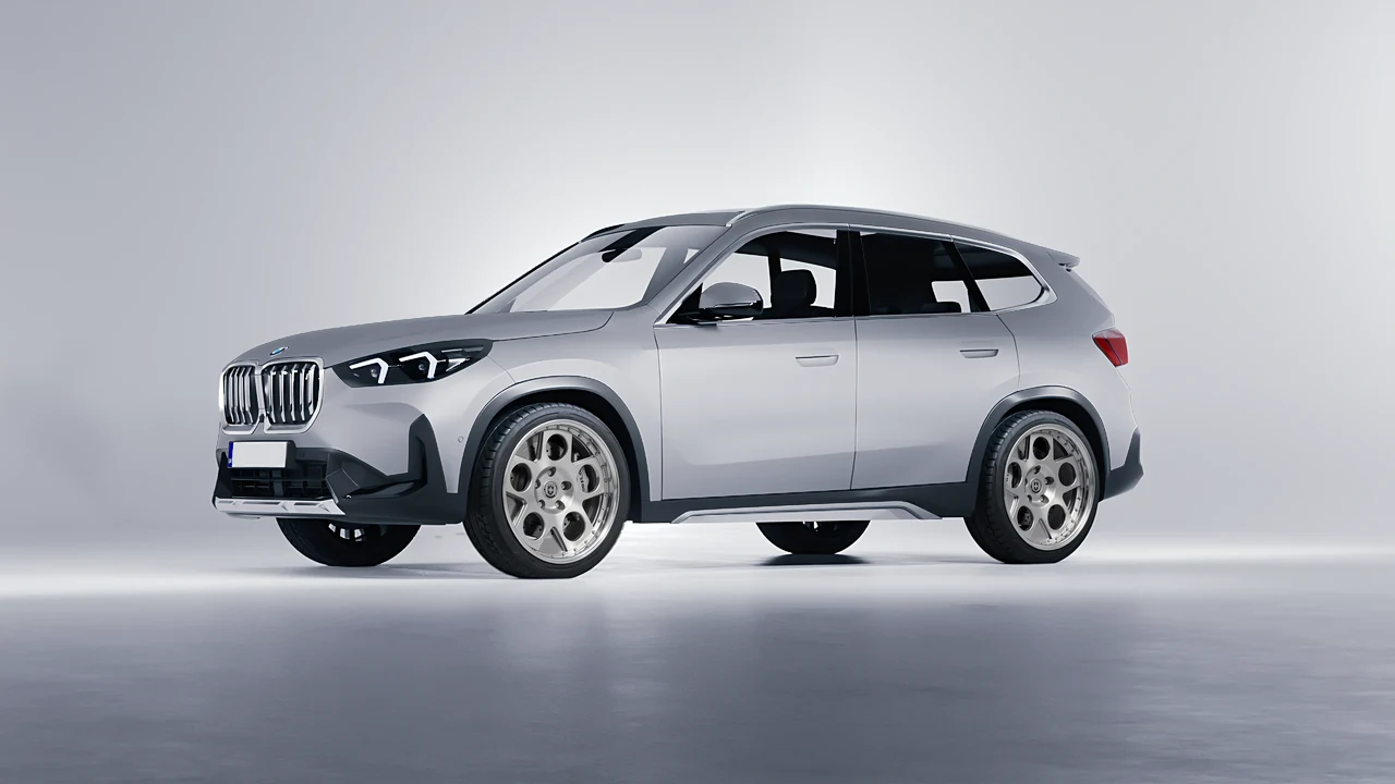 BMW iX1 2022 on HRE Performance Wheels 454 forged wheels, front three-quarter view