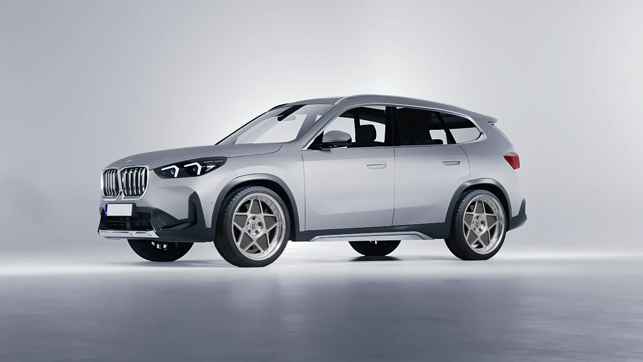 BMW iX1 2022 on HRE Performance Wheels 505 forged wheels, front three-quarter view
