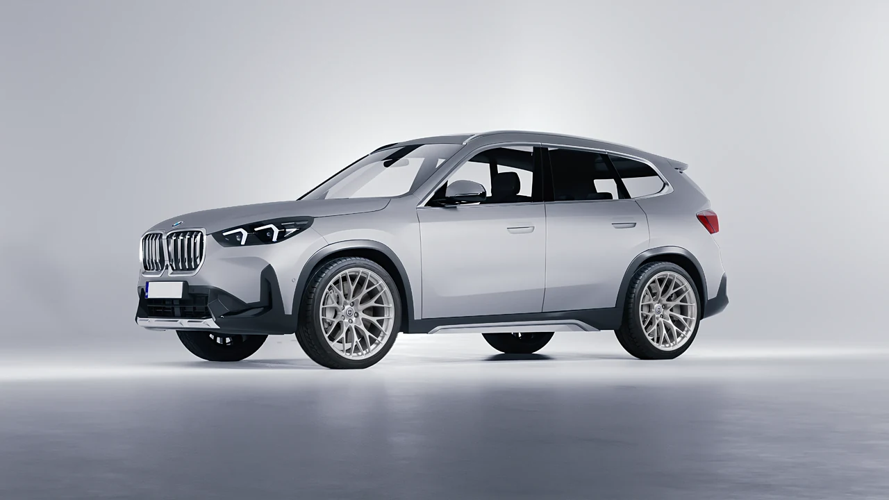 BMW iX1 2022 on HRE Performance Wheels 520M forged wheels, front three-quarter view