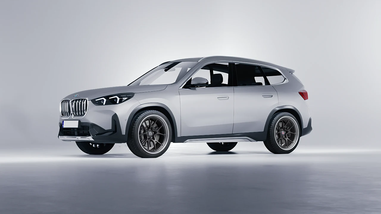 BMW iX1 2022 on HRE Performance Wheels 521 forged wheels, front three-quarter view