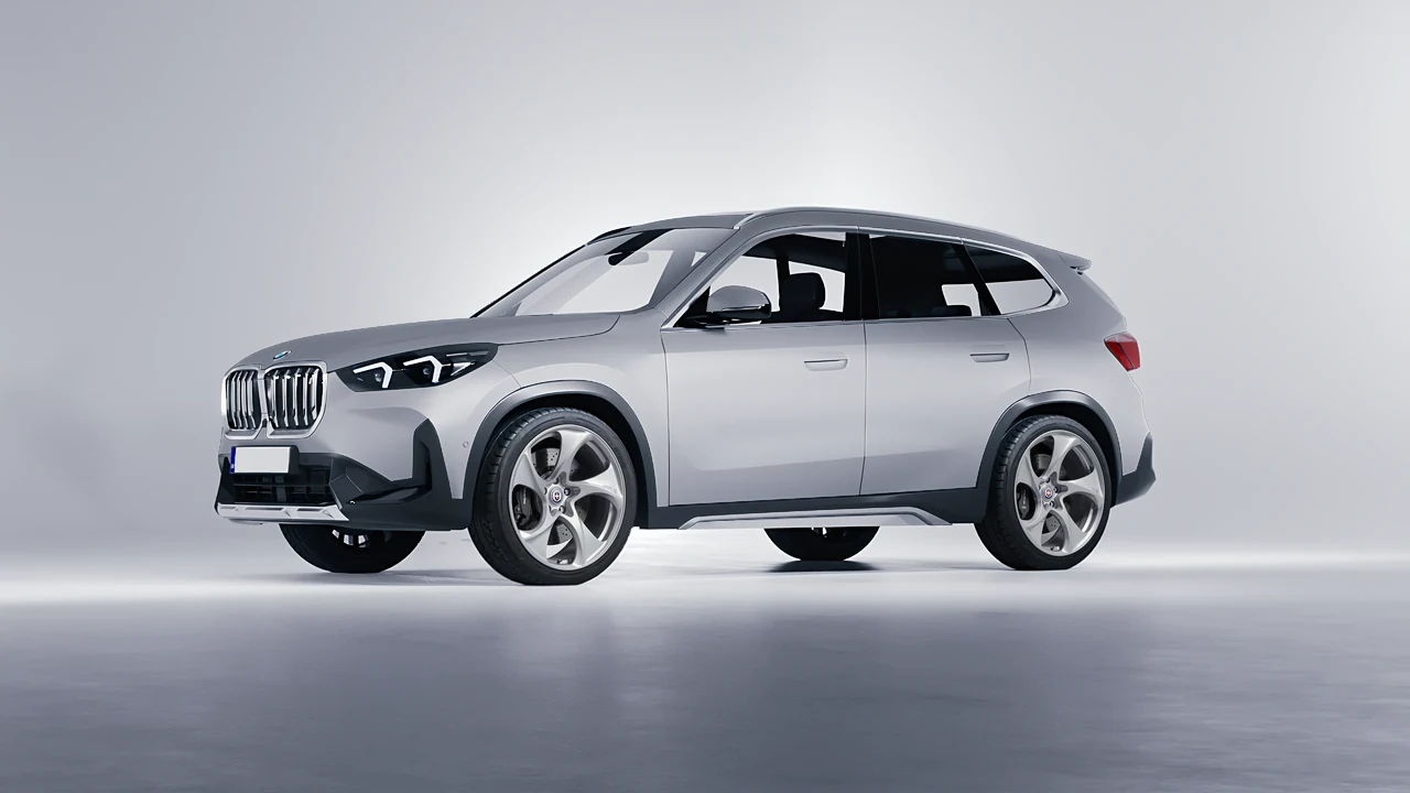 BMW iX1 2022 on HRE Performance Wheels 522M forged wheels, front three-quarter view