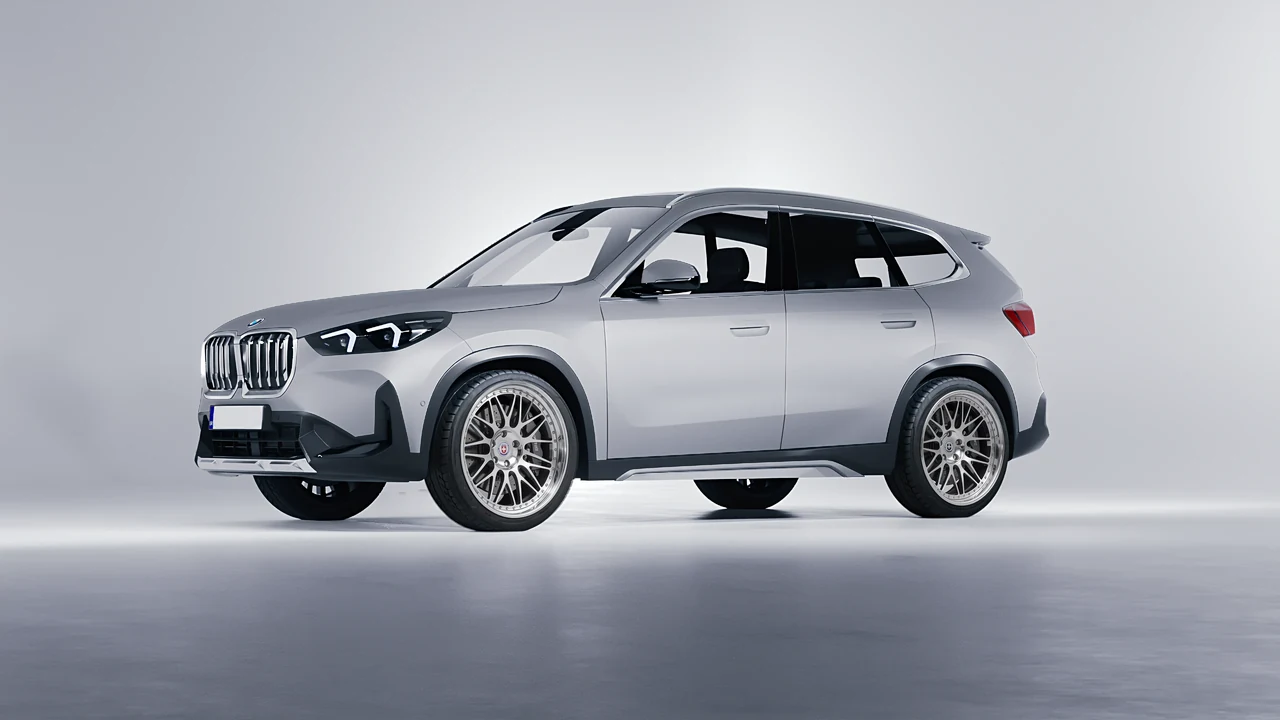 BMW iX1 2022 on HRE Performance Wheels 540C forged wheels, front three-quarter view