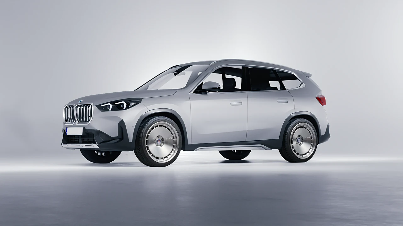 BMW iX1 2022 on HRE Performance Wheels 935 forged wheels, front three-quarter view