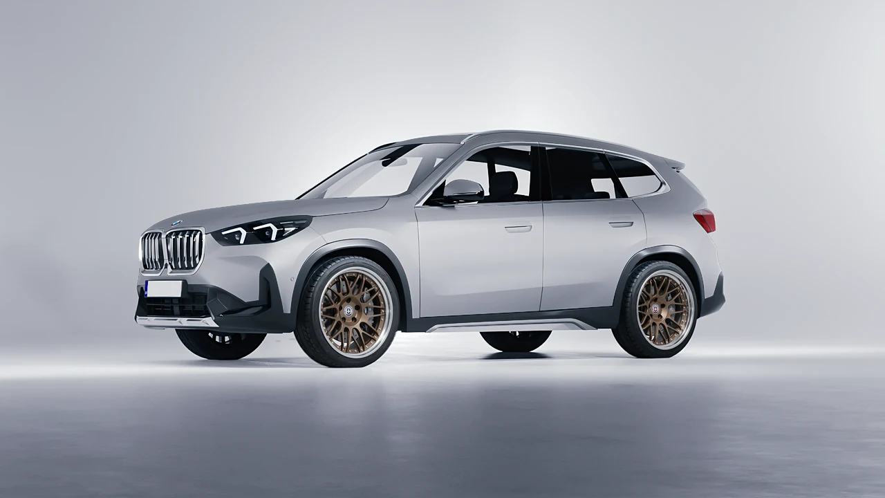 BMW iX1 2022 on HRE Performance Wheels C100 forged wheels, front three-quarter view