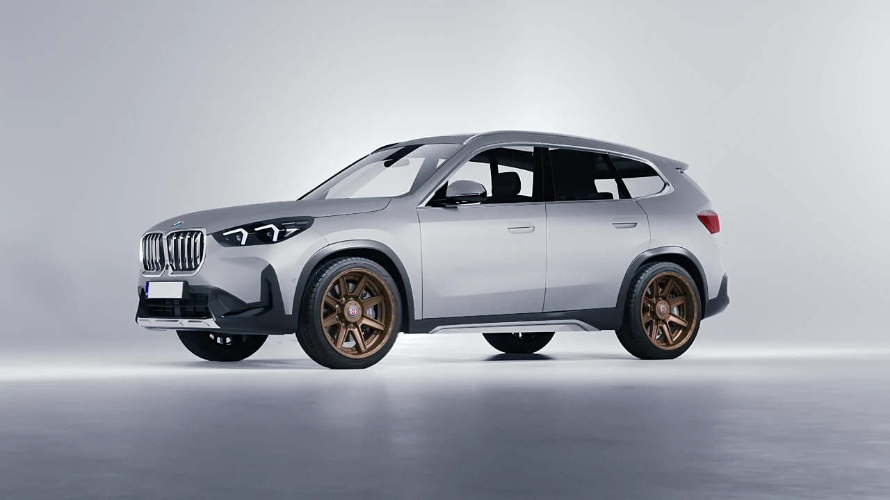 BMW iX1 2022 on HRE Performance Wheels HD188 forged wheels, front three-quarter view