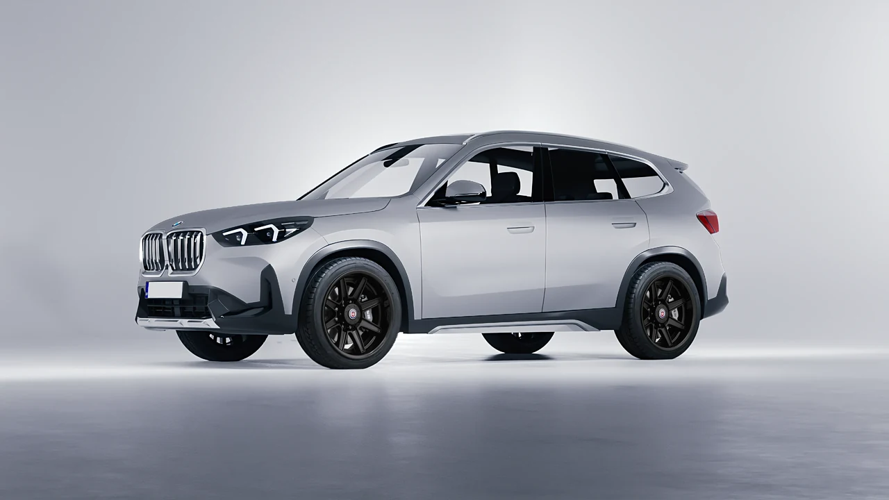 BMW iX1 2022 on HRE Performance Wheels HD188H forged wheels, front three-quarter view