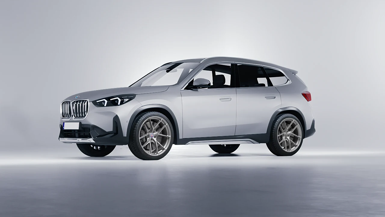 BMW iX1 2022 on HRE Performance Wheels P101SC forged wheels, front three-quarter view