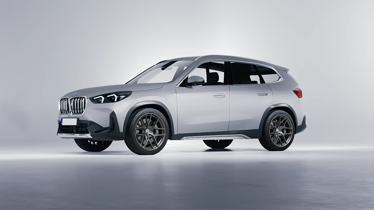 BMW iX1 2022 on HRE Performance Wheels P161 forged wheels, front three-quarter view