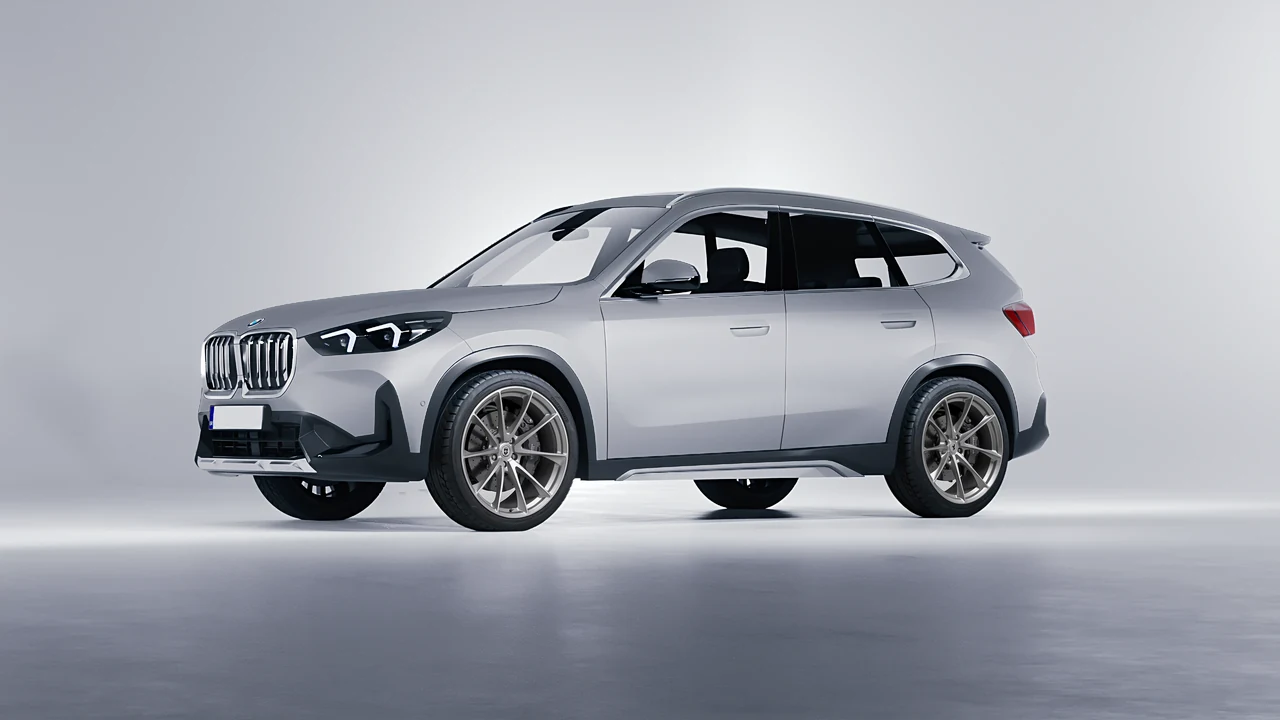 BMW iX1 2022 on HRE Performance Wheels P204 forged wheels, front three-quarter view