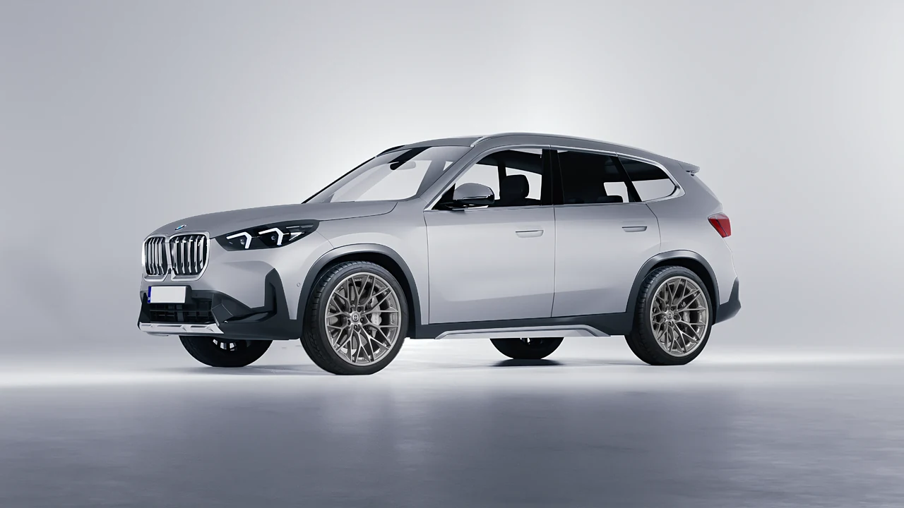 BMW iX1 2022 on HRE Performance Wheels S200 forged wheels, front three-quarter view