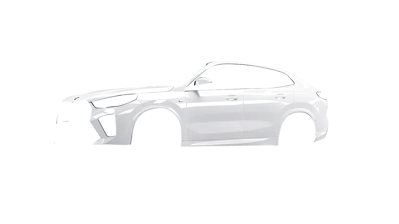 BMW iX2 2024 wrapped in Gloss White (3M G10), front three-quarter view