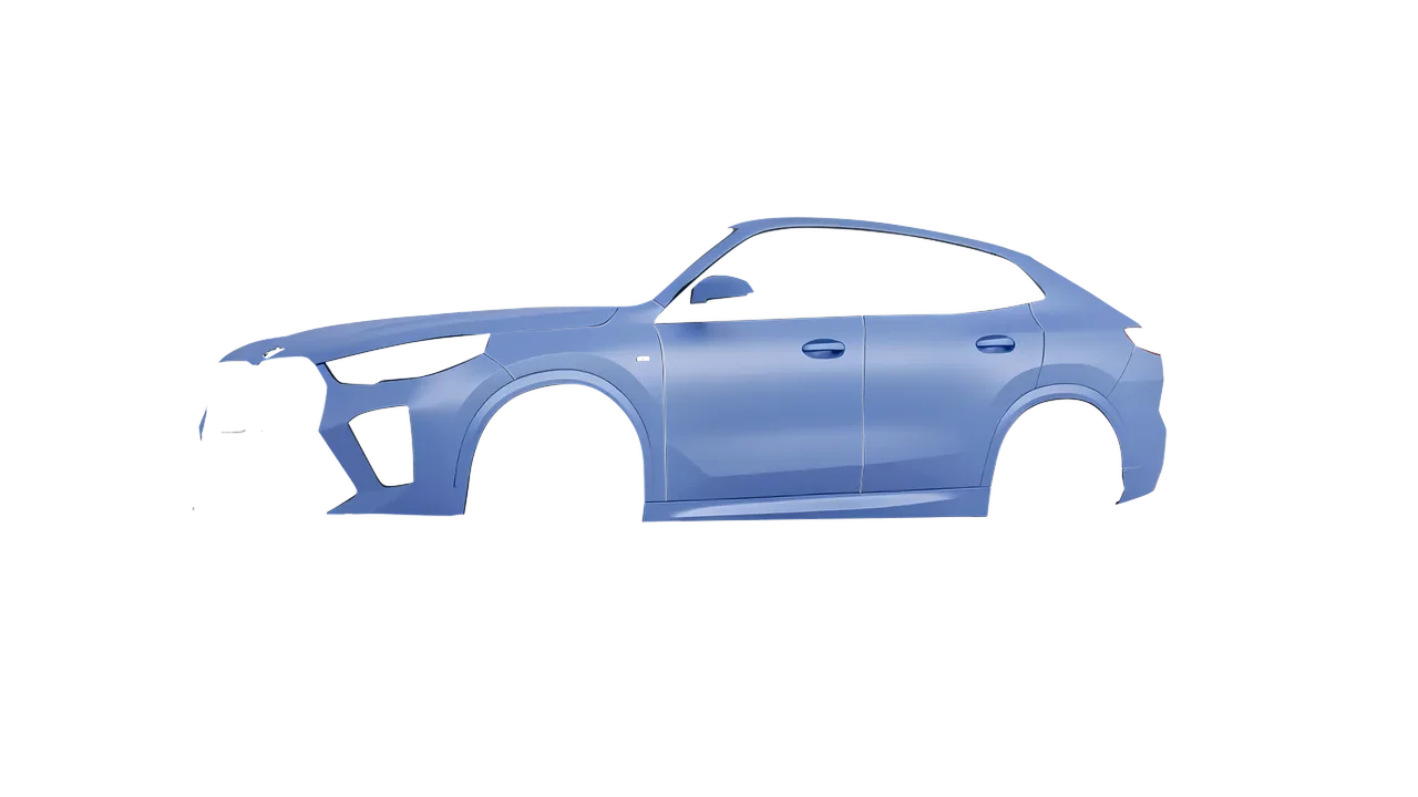BMW iX2 2024 wrapped in Dreamline Blue (Avery Dennison SW900-616-O), front three-quarter view