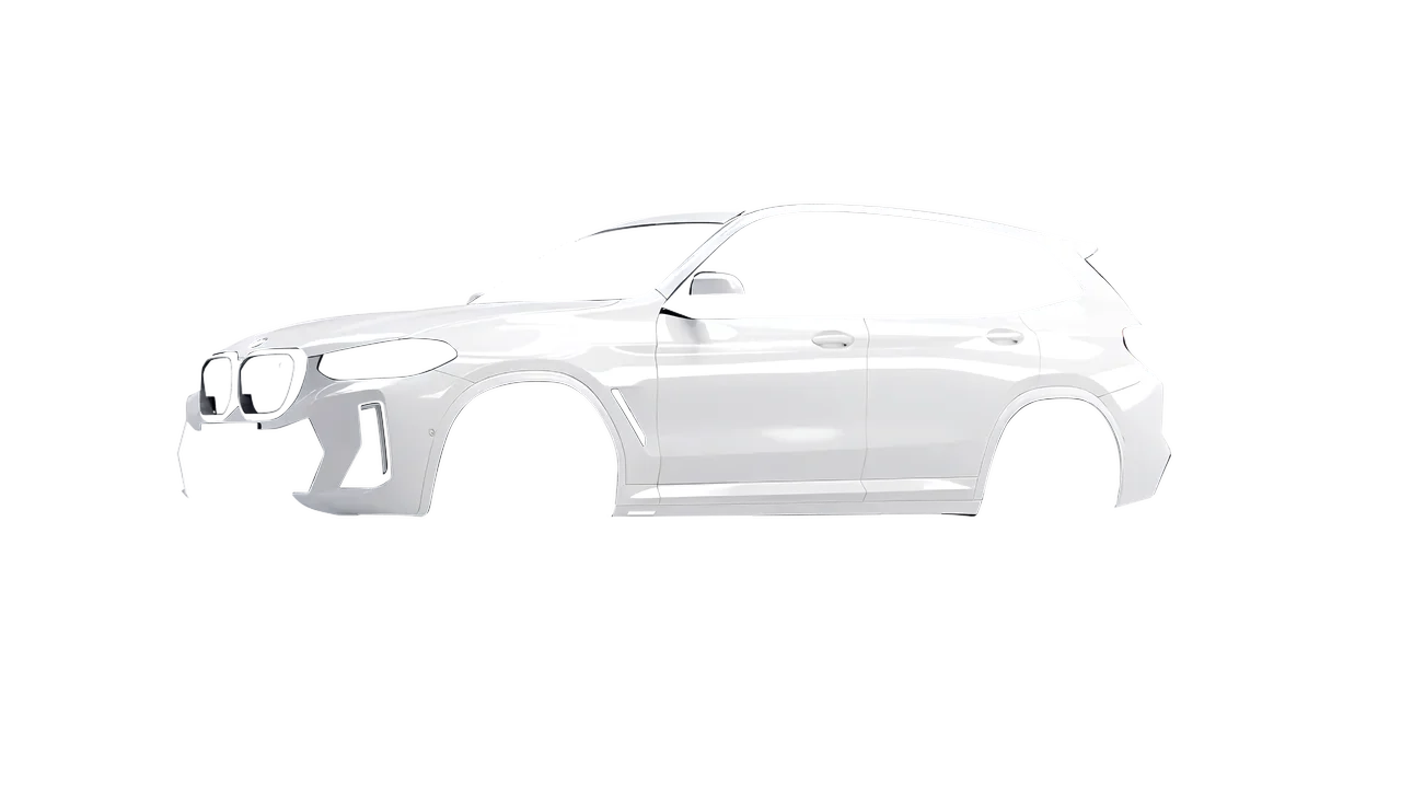 BMW iX3 2022 wrapped in Gloss White (3M G10), front three-quarter view