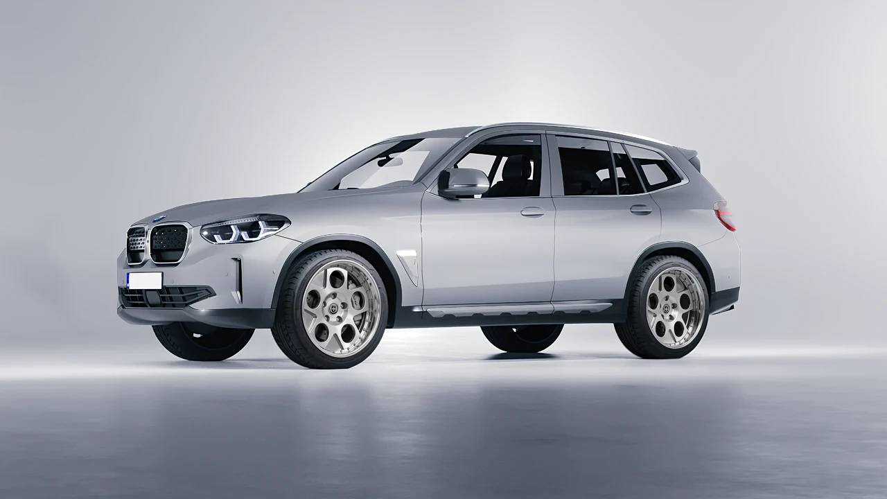 BMW iX3 2022 on HRE Performance Wheels 454 forged wheels, front three-quarter view