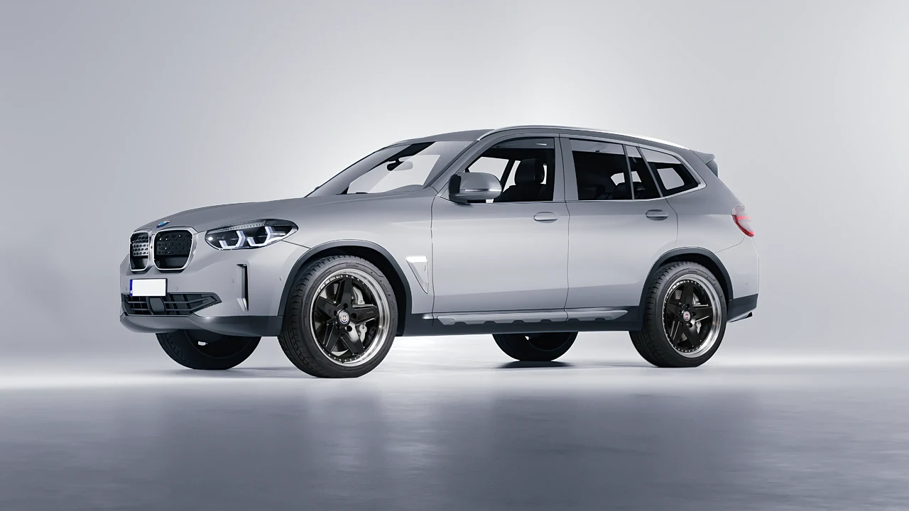 BMW iX3 2022 on HRE Performance Wheels 517 forged wheels, front three-quarter view