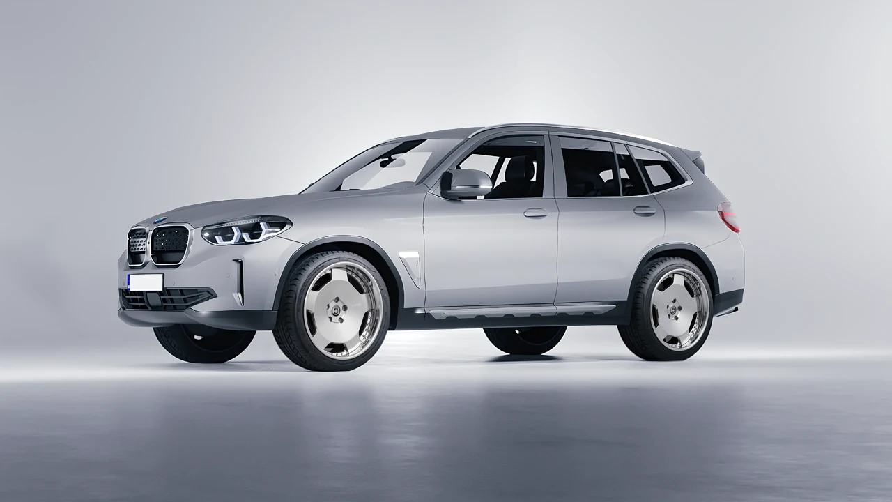 BMW iX3 2022 on HRE Performance Wheels 544C forged wheels, front three-quarter view