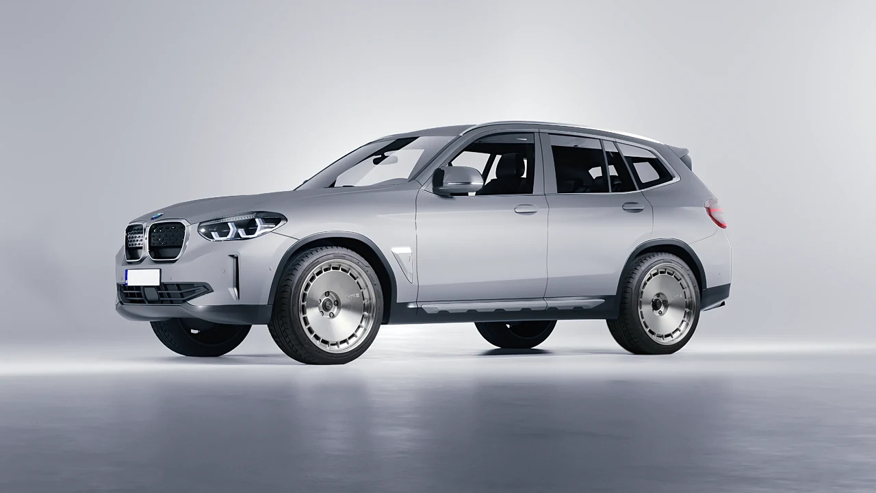 BMW iX3 2022 on HRE Performance Wheels 935 forged wheels, front three-quarter view
