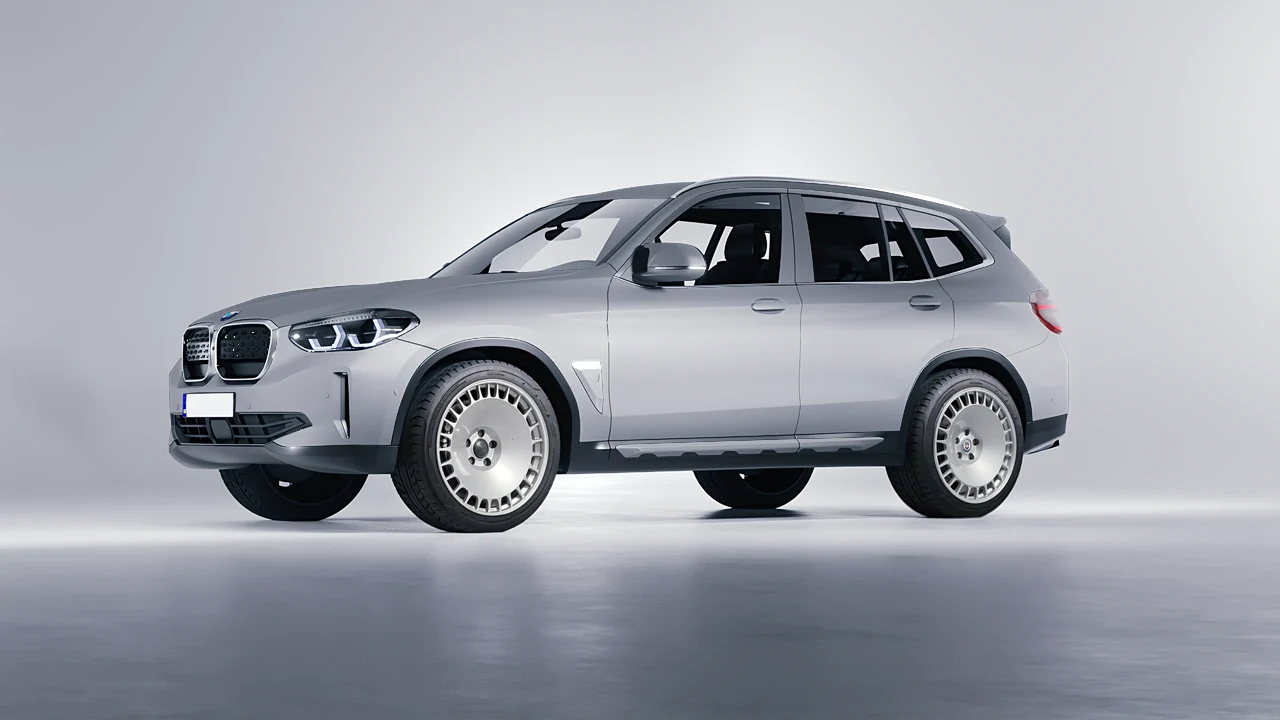BMW iX3 2022 on HRE Performance Wheels 935M forged wheels, front three-quarter view
