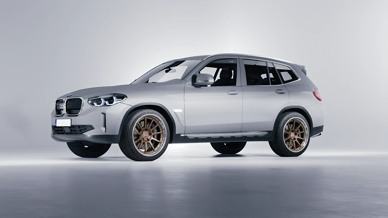 BMW iX3 2022 on HRE Performance Wheels C103 forged wheels, front three-quarter view