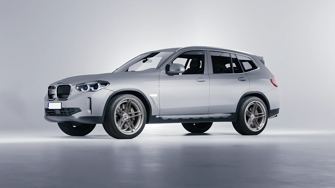 BMW iX3 2022 on HRE Performance Wheels G-Code forged wheels, front three-quarter view