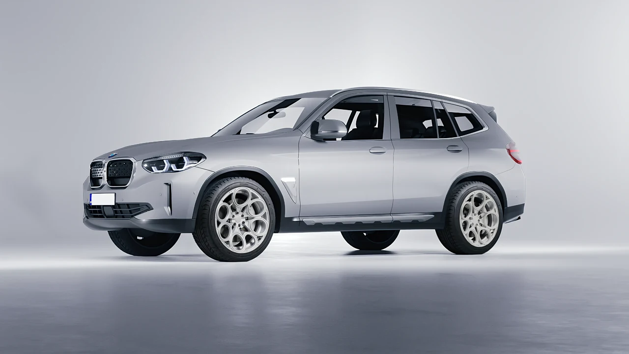 BMW iX3 2022 on RDB LA Revolver forged wheels, front three-quarter view