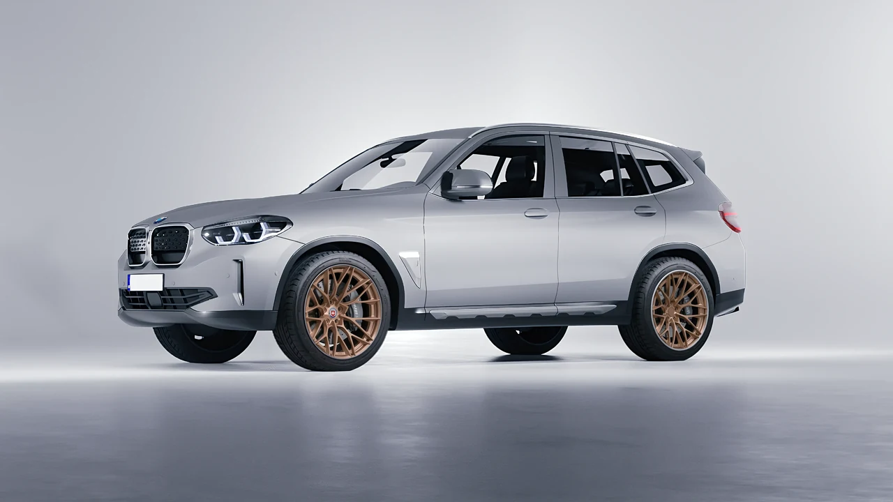 BMW iX3 2022 on HRE Performance Wheels S200H forged wheels, front three-quarter view