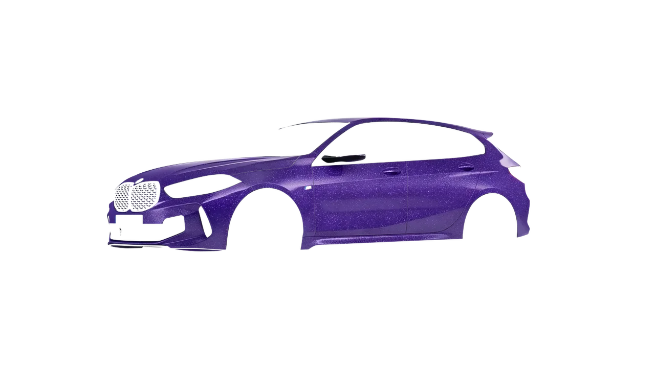BMW M135I 2022 wrapped in Purple (Avery Dennison SW900-587-D), front three-quarter view