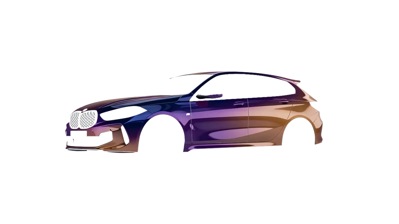 BMW M135I 2022 wrapped in Gloss Flip Deep Space (3M GP278), front three-quarter view