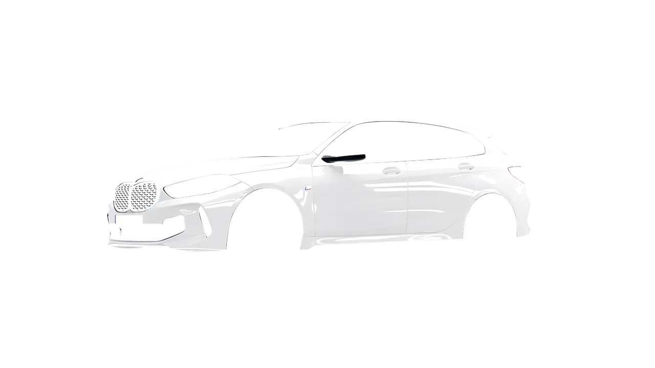 BMW M135I 2022 wrapped in Gloss White (3M G10), front three-quarter view